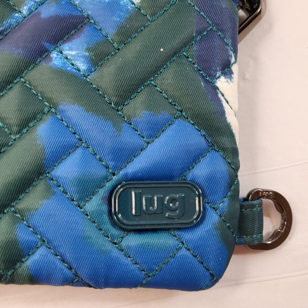 Lug Peekaboo Wristlet Wallet Blue/Green with Abstract Flowers - Picture 4 of 5